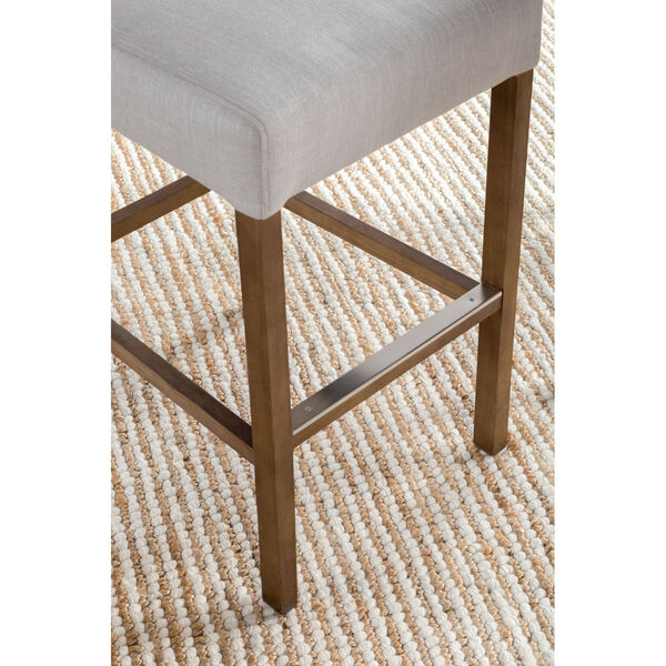 Karla French Beige and Natural Brown Bar Stool, image 4