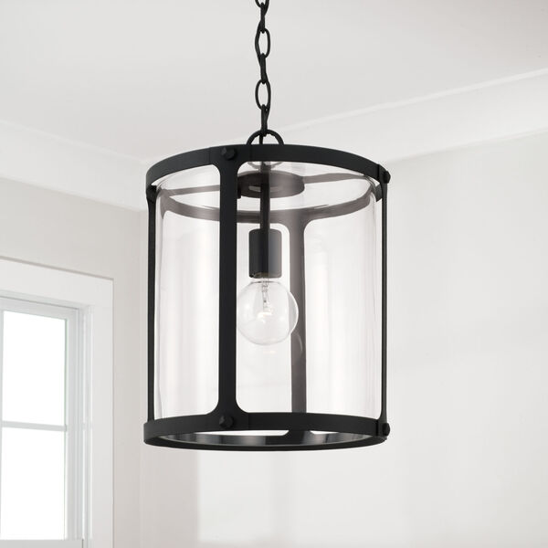 Brennen Black Iron One-Light Pendant with Clear Glass, image 4