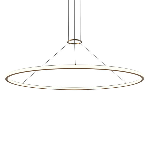 Luna Painted Brass 60-Inch Two-Light Round 3000K LED Pendant, image 1