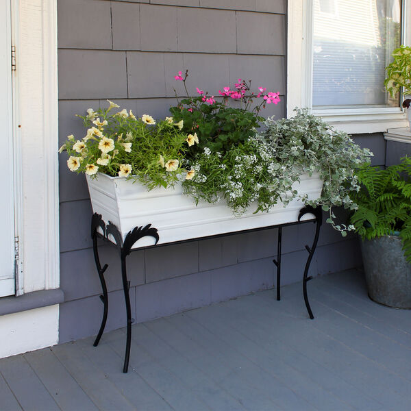 Cape Cod Cape Cod White and Galvanized Steel 26-Inch Flower Box with Flora Stand, image 2