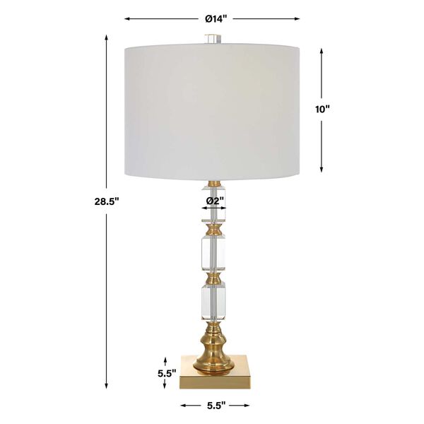 Uptown Brass Stacked Crystal One-Light Table Lamp, image 3