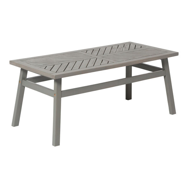 Gray Wash 20-Inch Outdoor Chevron Coffee Table, image 4