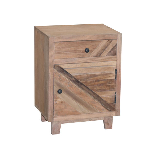 Outbound Natural 17-Inch Nightstand with One Drawer and Cabinet, image 3