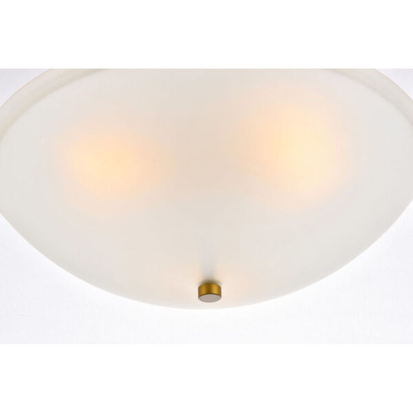 Jeanne Brass and Frosted White Three-Light Semi-Flush Mount, image 4