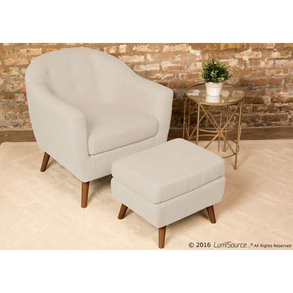 Rockwell Beige Chair with Ottoman, image 4