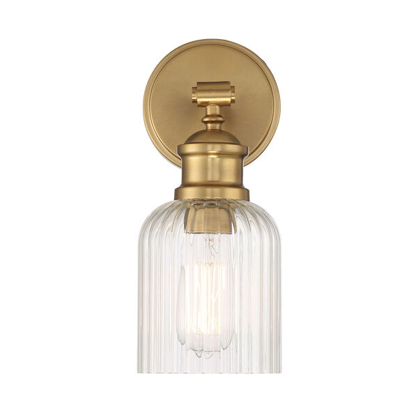 Lowry One-Light Wall Sconce with Clear Ribbed Glass, image 3