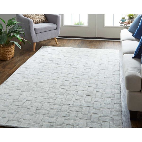 Redford Solid White Silver Rectangular 3 Ft. 6 In. x 5 Ft. 6 In. Area Rug, image 2