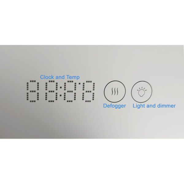 Kinsale Clear 24 x 32-Inch Rectangular LED Bathroom Mirror with Clock and Temperture, image 4