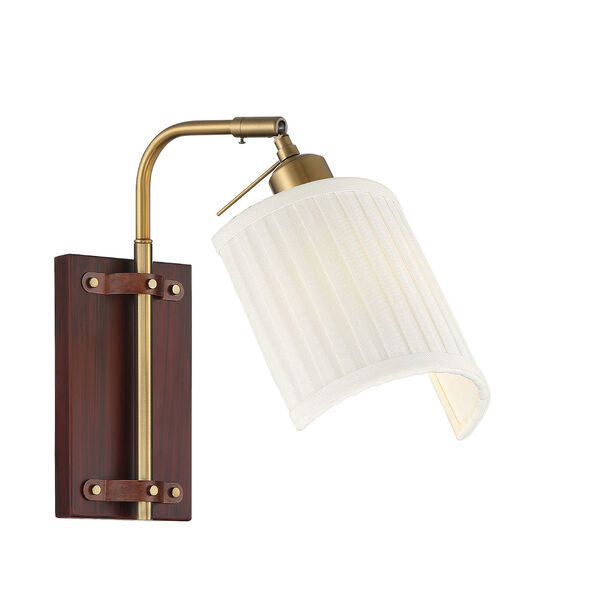 Lowry Redwood with Natural Brass One-Light Wall Sconce, image 1