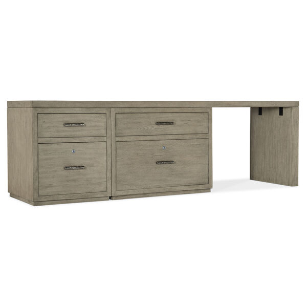 Linville Falls Smoked Gray 96-Inch Desk with File and Lateral File, image 1