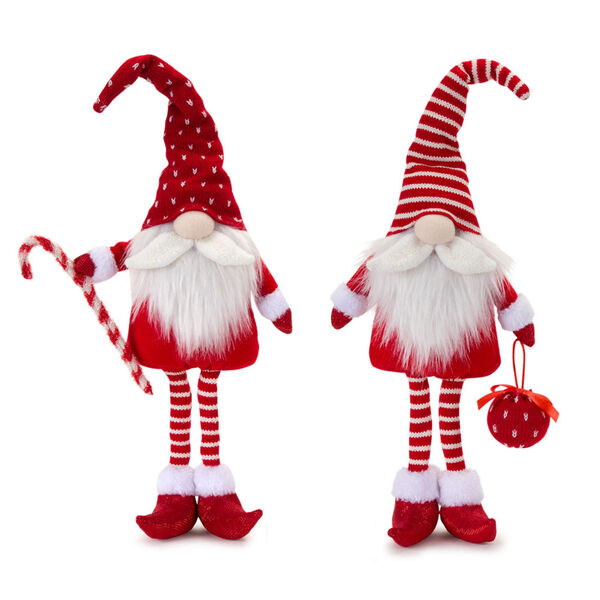 Red and White Polyester Assorted Elf Figurine, Set of 2, image 1