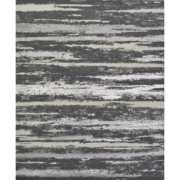 Antonina Vella Modern Metals Atmosphere Black and Silver Wallpaper - SAMPLE SWATCH ONLY, image 1