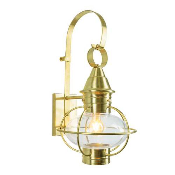 American Onion Satin Brass 11-Inch One-Light Outdoor Wall Sconce, image 1