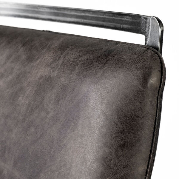 Kavalan Ebony Black Leather Seat Bar Height Stool, image 6