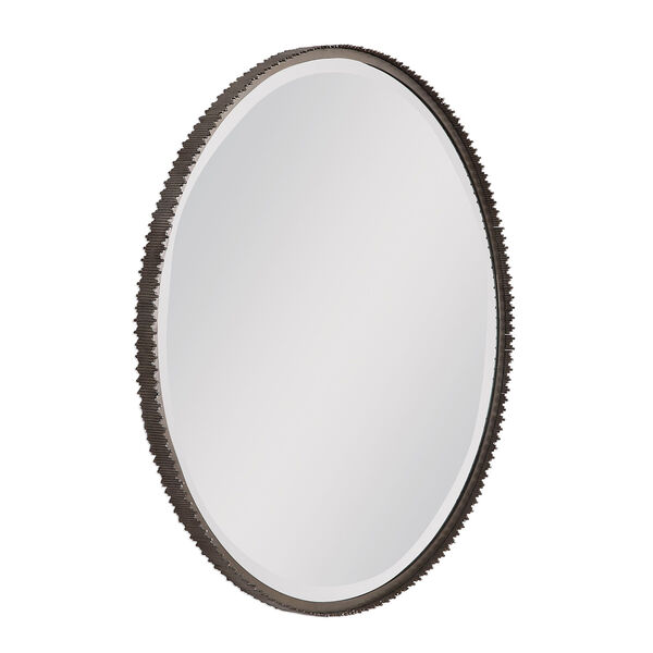 Ada Round Burnished Steel Silver Mirror, image 3