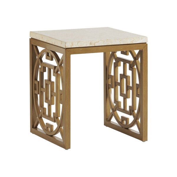 Los Altos Valley View Brown and Ivory Rectangular End Table, image 1