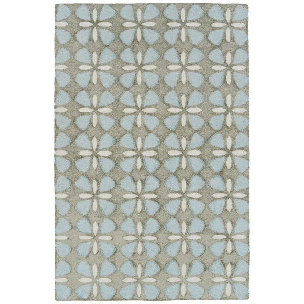 Peranakan Tile Light Blue and Gray 9 Ft. 6 In. x 13 Ft. Indoor/Outdoor Rug, image 1