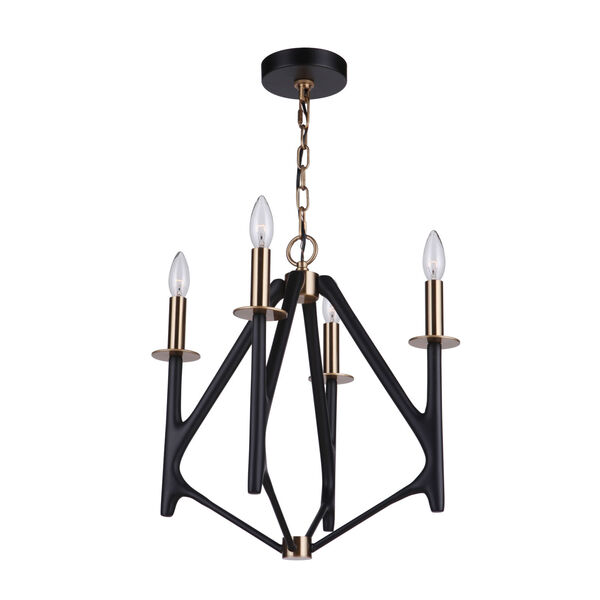 The Reserve Flat Black Painted Nickel Four-Light Pendant, image 1