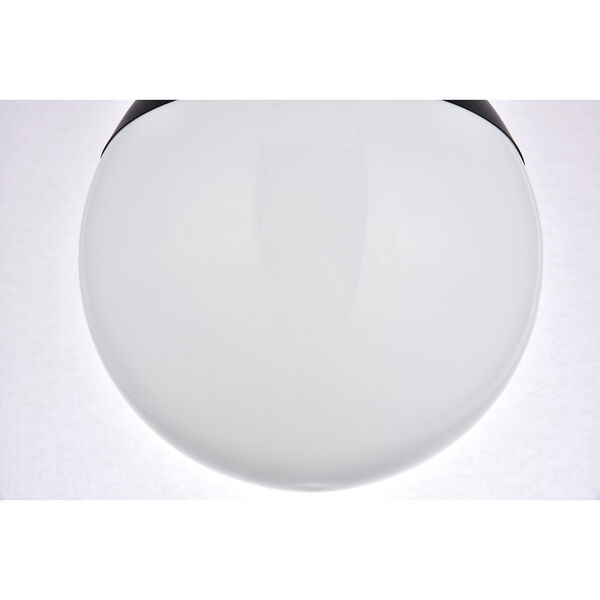 Eclipse Black and Frosted White 12-Inch One-Light Semi-Flush Mount, image 6