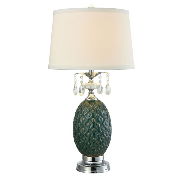 Springdale Maxie Polished Chrome and Green LED Crystal Table Lamp, image 1