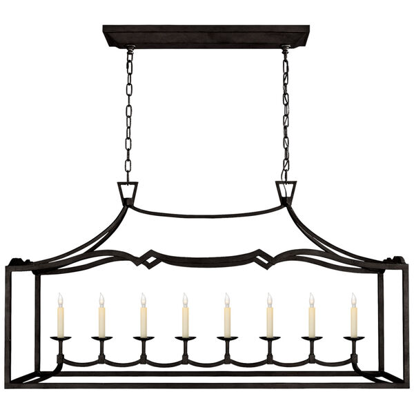 Fancy Darlana Large Linear Pendant in Aged Iron by Chapman and Myers, image 1