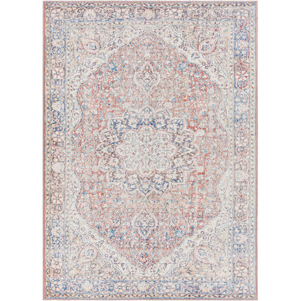 Colin Pink, Beige and Tan Rectangular: 6 Ft. 7 In. x 9 Ft. Area Rug, image 1