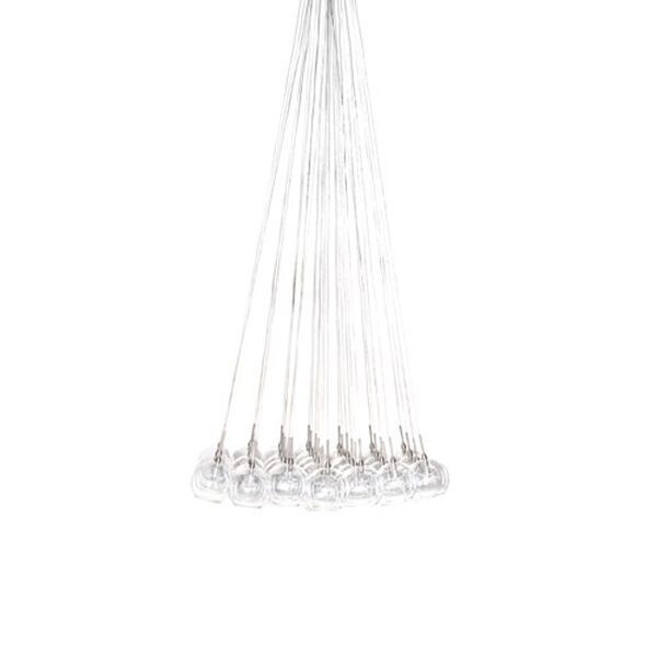 Starburst Satin Nickel Thirty-Seven-Light Chandelier with Clear Glass, image 1