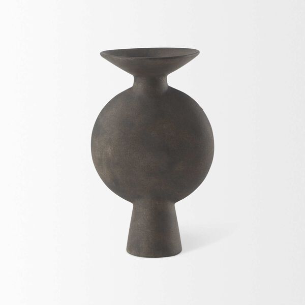 Kaz Earthy Brown Seven-Inch Ceramic Vase, image 2