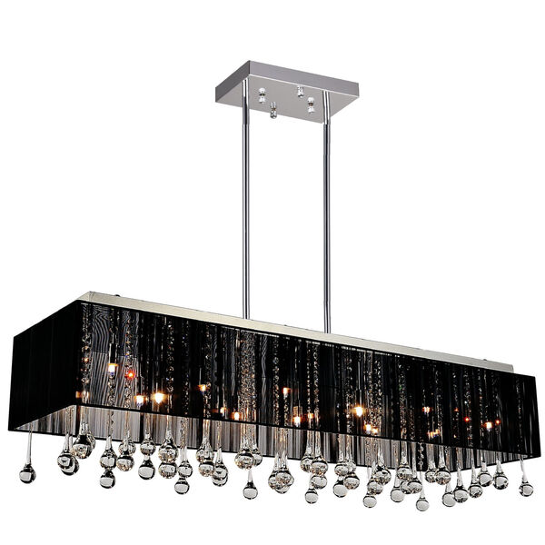 Water Drop Chrome 17-Light Chandelier with K9 Smoke Crystal, image 1