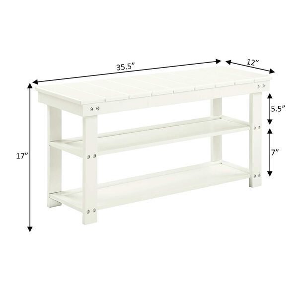Oxford Ivory Utility Mudroom Bench with Shelves, image 3