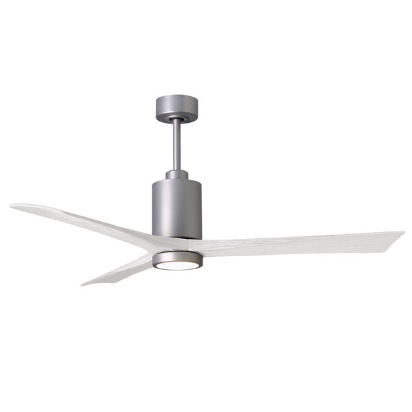 Patricia-3 Brushed Nickel and Matte White 60-Inch Ceiling Fan with LED Light Kit, image 4