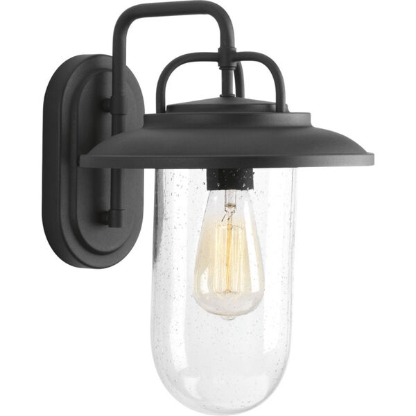 P560050-031: Beaufort Black One-Light Outdoor Wall Mount with Clear Seeded Glass, image 1