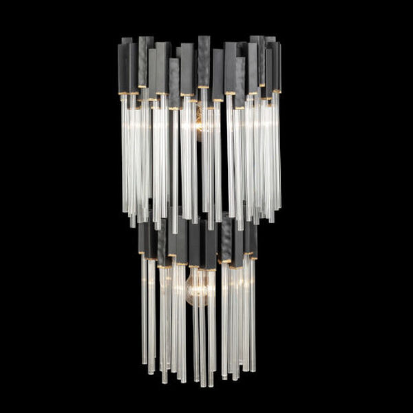 Matrix Matte Black French Gold Two-Light Two-Tier Wall Sconce, image 4
