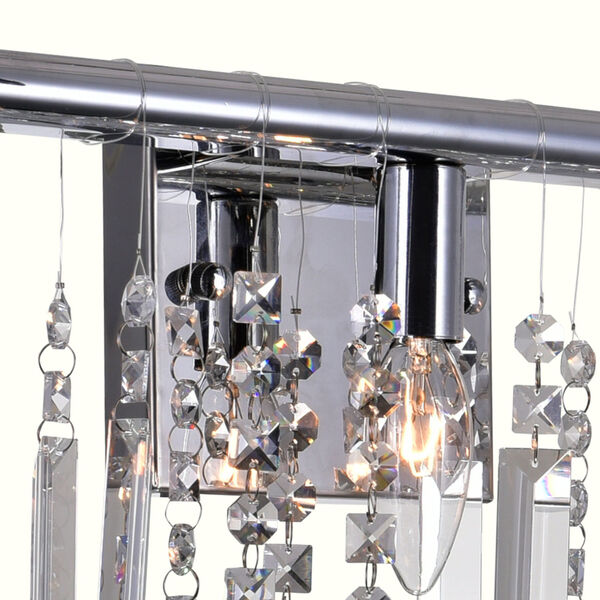 Janine Chrome Three-Light Vanity Wall Sconce with K9 Clear Crystals, image 3