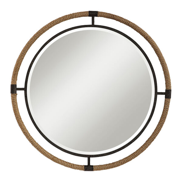 Melville Rust Black Round Mirror, image 2