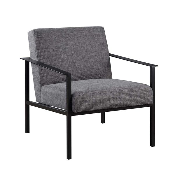 Milano Charcoal and Matte Black Accent Chair, image 1
