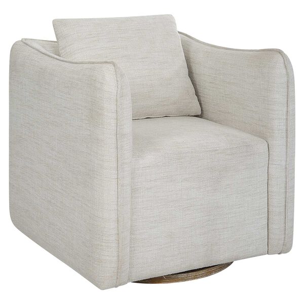 Corben White Swivel Arm Chair, image 1