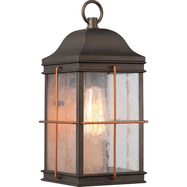 Afton Bronze and Copper 14-Inch One-Light Outdoor Wall Sconce, image 1