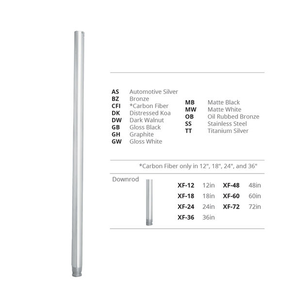 Automotive Silver 60-Inch Down Rod, image 1