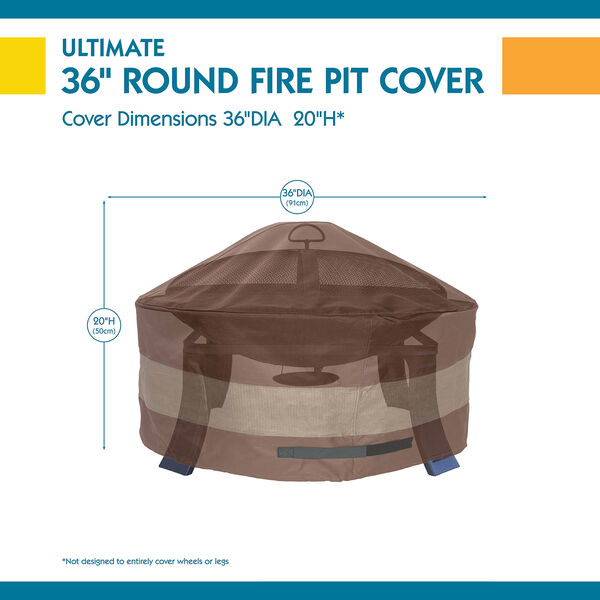 Ultimate Mocha Cappuccino 36 In. Round Fire Pit Cover, image 3