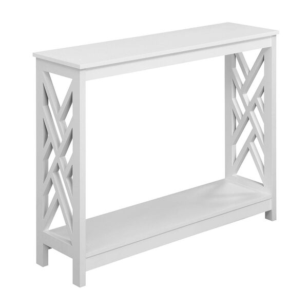 Titan White Console Table with Shelf, image 1