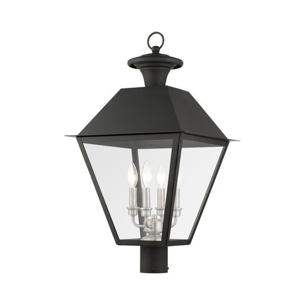 Mansfield Black Four-Light Outdoor Post Lantern, image 1