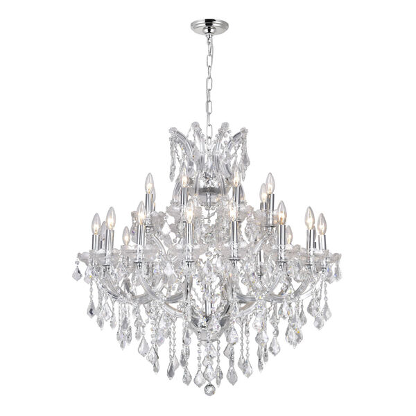 Maria Theresa Chrome 25-Light 36-Inch Chandelier with K9 Clear Crystal, image 1