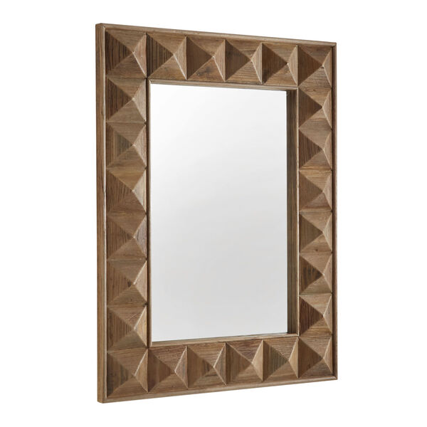Fisher Reclaimed Wood Rectangular Geometric Faceted Wall Mirror, image 3