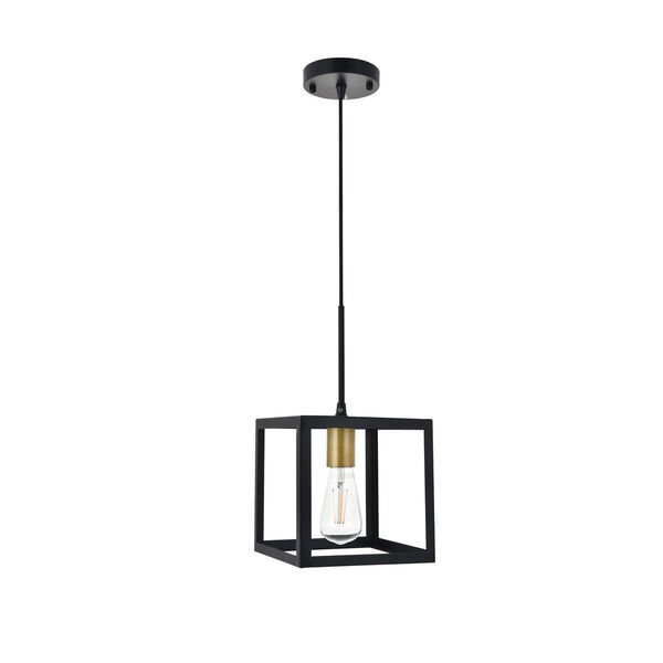 Resolute Brass and Black Eight-Inch One-Light Mini Pendant, image 3