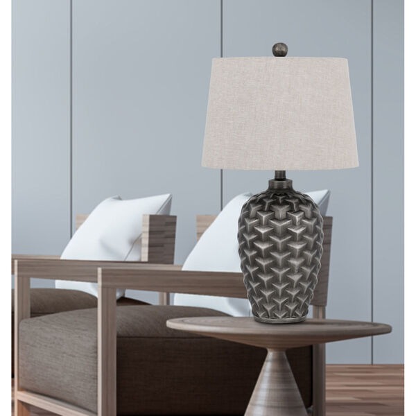 Dresano Metallic Silver One-Light Table Lamp, image 3