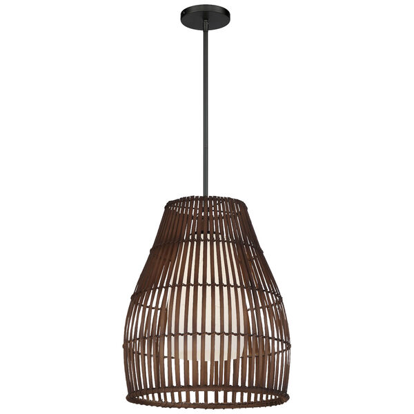 Brentwood Shore Coal 12-Inch One-Light Wood Pendant, image 1