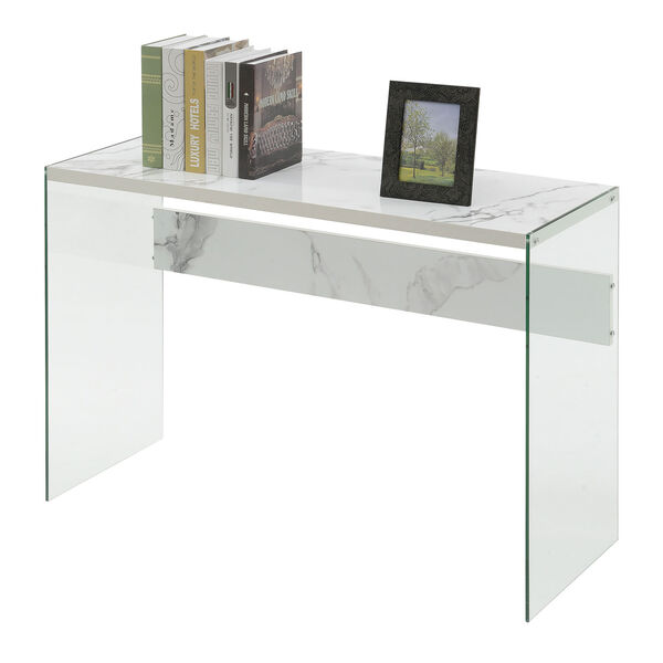 SoHo Faux White Marble Console Table, image 2