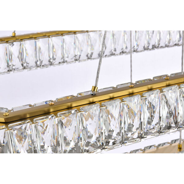 Monroe Gold 50-Inch Integrated LED Triple Rectangle Pendant, image 6