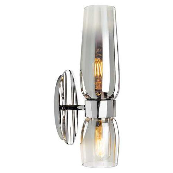 Flame Chrome Two-Light Wall Sconce, image 1